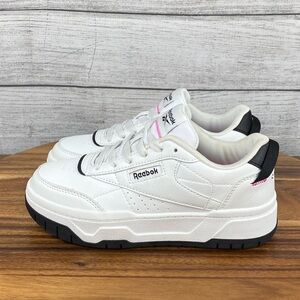 Reebok White Black Pink Kids Sneakers
